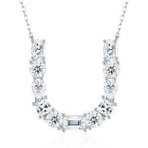 Collana in Moissanite VVS con Taglio Multiplo Lettera <span class=keywords><strong>R</strong></span>, Testata con Diamante, in Argento 925 Platinato, Gioiello Elegante di Alta Qualità - Product Image 4