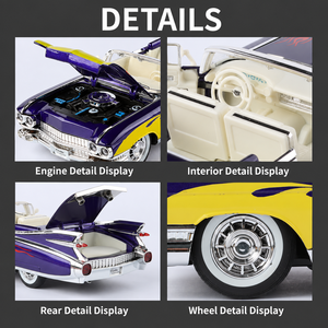 Modellino Auto d'Epoca in Lega Scala 1:24 con Funzione Pull-back, Suono e Luci, Pezzo Decorativo per Casa - <span class=keywords><strong>Cadillac</strong></span> LaCrosse Floral - Product Image 4