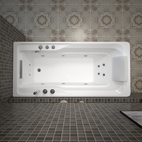 Baignoire de massage moderne pas chère pour 2 personnes, mini-baignoire pour spa avec bain à remous et douchette pour salle de bain