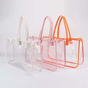 Keymay Fast Ship Nude Pool Transparent Tote pour le stockage des bains de mer Natation Grande capacité Logo personnalisé Sac de plage en plastique - Product Image 4