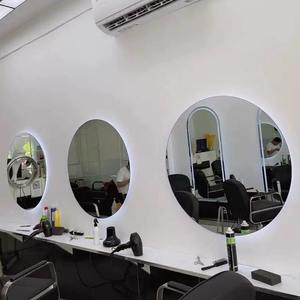 Espejo de Pared Redondo de Vidrio Ecológico Moderno con Iluminación LED para Salón de Belleza, Marco de Aluminio con Interruptor Táctil para Maquillaje - Product Image 2