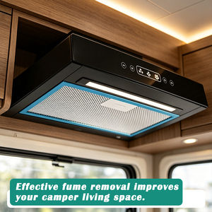Hotte de cuisine JDA RV 12V 24V, commande tactile fine, éclairage LED, en acier inoxydable, extracteur d'air 387mm pour <span class=keywords><strong>camping</strong></span>-<span class=keywords><strong>car</strong></span>, caravane, motorhome, remorque - Product Image 6