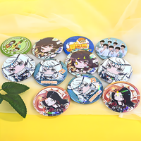 Badge rond en fer blanc personnalisé par sublimation, avec attache épinglette ou magnétique, fabriqué en Chine