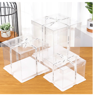 Vente en gros de boîtes à gâteaux transparentes en PET de 10 pouces, boîtes en plastique transparentes pour la présentation de gâteaux, contenants d'emballage prêts à être expédiés