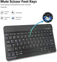 Teclado Inalámbrico Portátil Multidispositivo con Certificación CE ROHS, Ultrafino, Recargable, Bluetooth, para iPad, Tablet, Android, Windows, IOS