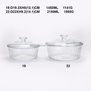 Plat de cuisson rond grand format, plat à lasagne, ensemble de plats de cuisson en verre, grand saladier en verre à double paroi, pot de cuisson - Product Image 4