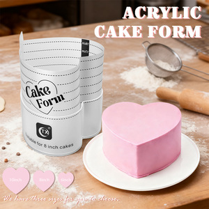 New Product Pastry Kit 6-10 Inch Acrylic Frosting Form <strong>Cake</strong> Tools for Wedding Party <strong>Cake</strong> Smoother Heart Acrylic <strong>Cake</strong> <strong>Collar</strong> - Product Image 4