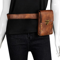 Sac banane Steampunk médiéval, pochette de ceinture Viking en PU, portefeuille pour téléphone, sacoche de voyage, sac banane vintage unisexe pour adulte