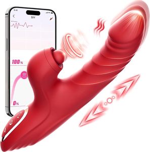Vibratore Telescopico Retrattile con Controllo App, 5 Modalità di Vibrazione, <span class=keywords><strong>10</strong></span> Frequenze, 7 Spinte, Stimolatore Punto G - Product Image 1