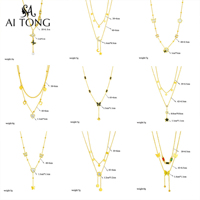 Collar con Colgante de Acero Inoxidable Chapado en Oro de 18K al por Mayor, Diseño de Mariposa y Corazón en Capas, Joyería de Moda para Mujer, Regalo para Fiestas