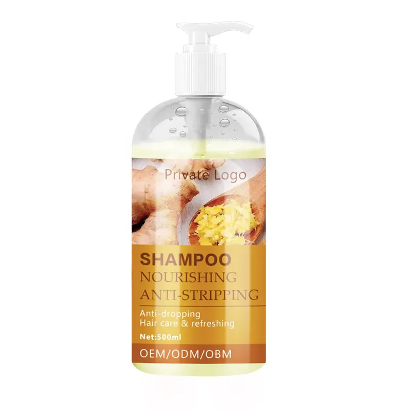 Private Label Nature Herbal Scalp Cleansing Anti Hair Fall Loss Hair Growth Oem Hair Growth Ginger Shampoo