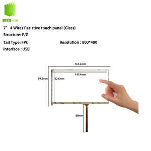7 inç 800*480 LCD Dokunmatik Ekran USB Arayüzü LH07009-3 7 inç 4 Telli Dirençli Dokunmatik Panel, Dokunmatik Kontrol Kartı Olmadan - Product Image 2