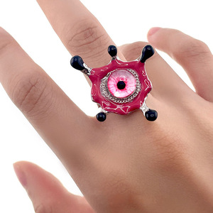 Anillos de Corazón Hueco con Ojos Rosados Estilo Y2K <span class=keywords><strong>para</strong></span> Mujeres y Niñas, Nuevo Diseño Exagerado, Anillo con Ojos Abiertos, Accesorios de Joyería - Product Image 1
