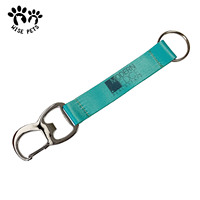 Vente en gros de lanière ouvre-bouteille en polyester promotionnelle personnalisée avec logo/lanière porte-clés courte avec ouvre-bouteille en alliage de zinc