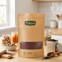 Sacs d'emballage alimentaire en papier kraft de fabrication industrielle, refermables, sachets à fond plat adaptés aux aliments secs et au thé.