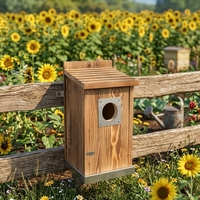 Maison à oiseaux moderne et élégante en bois pour l'extérieur, avec protection contre les prédateurs, pour les oiseaux bleus, les moineaux, les hirondelles et les pinsons