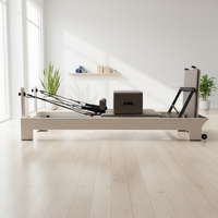 Barra de Apoyo para Pies de Madera de Roble con Acabado Pintado en Blanco de Alta Calidad para Pilates Reformer, Entrenamiento de Fuerza del Core para Uso en Estudio