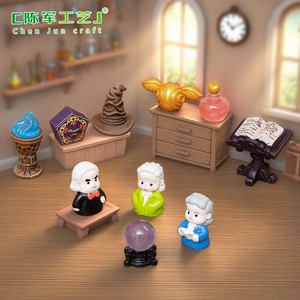 Miniature de <span class=keywords><strong>figurine</strong></span> de maison de poupée en résine, micro-paysage de Poudlard, boule de cristal, accessoires décoratifs artistiques à suspendre, peints à la main, DIY - Product Image 3