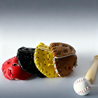 Mini equipo deportivo de simulación para exteriores, modelo OB11, set de tres piezas de bate y guante de béisbol para casa de muñecas, artesanía de plástico