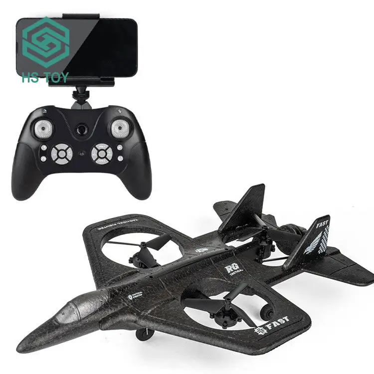 HS TOY 2.4G Four-Axis EPP Fighter Toy Auto Hovering 360 Degree RC Foam Jet Plane Fpv Drone With USB WIFI FPV Camera