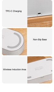 Hot Selling 2 in 1 Wireless Charger ABS+<b>PC</b> Fast Charging <b>Stand</b> LED Night Lights Touch Control Modern Design Bedroom Dimmable - Product Image 2