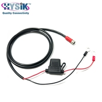 Kabel M8 3 Pole Male Female Lurus Overmolded Berkode A dengan Sekring dan Terminal Ujung Kustom 3m untuk Daya Elektronik Kelautan