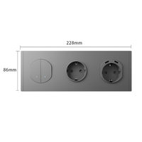 Interruptor de Pared Mecánico de Plástico Touchmi EU de 2 Botones, 86*228mm, Unipolar, para Hogar y Hotel, Conexión Rápida