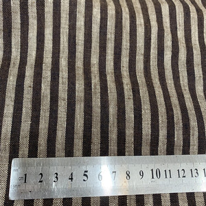 Tissu d'ameublement respirant en lin 100 % tissé, teint en fil, à chevrons, rayé 4 mm, pour canapés, chemises, robes - Hommes et garçons - Product Image 5