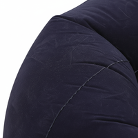 Fauteuil pouf gonflable moderne bleu foncé avec revêtement floqué, siège lounge gonflable portable pour salon, chambre à coucher, intérieur