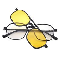 Aimant 5 en 1 Clip sur Lunettes de Soleil Marron TAC Polarisé Gris Lentille Lunettes Optique Monture Interchangeable Magnétique Lunettes