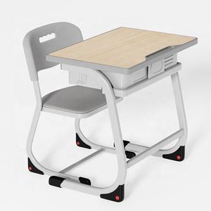 Ensemble bureau et chaise d'école à domicile pour un élève, bureau en métal robuste avec chaise ergonomique, pour les enfants de 5 à 12 ans - Product Image 1