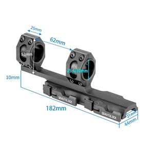 Support Optique Extérieur à Dégagement Rapide Noir Mat Intégré Double Taille 25,4 mm/30 mm avec Base 21 mm et Verrouillage Automatique QD - Product Image 6