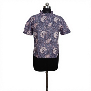 Elegante y Moderno Vestido Mini Casual Ajustado de Manga Corta con Cuello Redondo, Estilo Y2K, Ecológico, para Mujer, 100% Algodón Puro, Tejido con Estampado Floral - Product Image 1