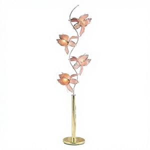 Best-Selling Modern Lotus LED <strong>Floor</strong> <strong>Lamp</strong> E27 Base <strong>Pink</strong> Shade Iron Glass Design for Living Bedroom Easy Installation - Product Image 4