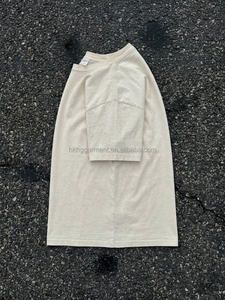 T-shirts vierges de haute qualité, pré-lavés, 100 % coton, col rond, pour hommes. T-shirt homme personnalisé, effet délavé. T-shirt vierge. - Product Image 2