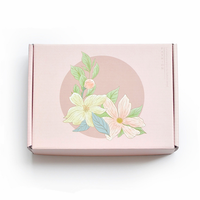 Boîte d'emballage d'expédition en papier ondulé personnalisé haut de gamme avec impression numérique logo fleur personnalisée emballage de boîte aux lettres en papier