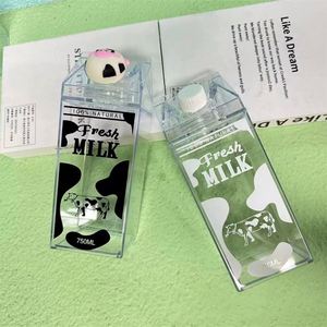Bouteilles d'eau en carton personnalisées de 17 oz, récipient à lait, pichet, gobelet à eau réutilisable, gobelet en plastique carré portable, gobelets en carton pour le lait - Product Image 4