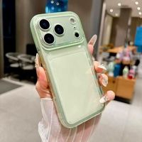 Étui de téléphone transparent en TPU pour iPhone, avec porte-cartes intégré, en stock et personnalisable pour la vente en gros