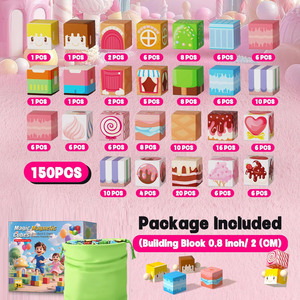 150 pièces Blocs <span class=keywords><strong>de</strong></span> <span class=keywords><strong>construction</strong></span> magnétiques Cubes magnétiques Ensemble princesse rose pour adolescents Adultes Âge >14 ans Filles Éducatif Plastique Empilage - Product Image 2