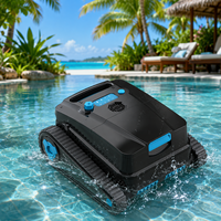 Robot Pembersih Kolam Renang Pintar Tanpa Kabel dengan Kontrol Aplikasi, Keranjang Filter 4L, dan Parkir Otomatis