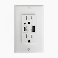 Chargeur USB double port HUAYA 15A 125V 3.6A avec ports de type C, compatible NFC, pour prise murale homologuée