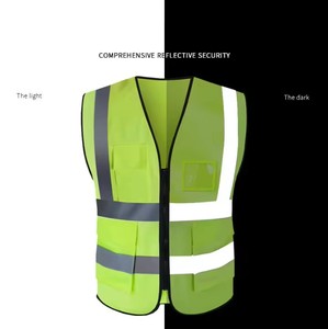 VENTA Chaleco <span class=keywords><strong>DE</strong></span> SEGURIDAD reflectante personalizado para trabajadores <span class=keywords><strong>de</strong></span> turno <span class=keywords><strong>de</strong></span> noche Logotipos personalizados Resistente al agua Perfecto para trabajos <span class=keywords><strong>de</strong></span> seguridad al aire libre - Product Image 2