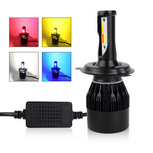 Led tự động đèn 60W xe ô tô H1 H7 H8 H11 HB3 HB4 12V 24V 4 màu LED đầu đèn với ánh sáng màu xanh - Product Image 4