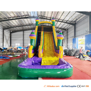 Château <span class=keywords><strong>gonflable</strong></span> commercial personnalisé, parc <span class=keywords><strong>aquatique</strong></span>, toboggan <span class=keywords><strong>aquatique</strong></span> <span class=keywords><strong>gonflable</strong></span> en bâche PVC vert marbré avec piscine - Product Image 2