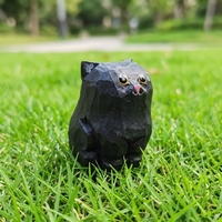 Décoration en bois rustique, figurine de chat mignonne, cadeau décoratif, idéal pour offrir en cadeau d'anniversaire, décoration de bureau, figurine artisanale personnalisable