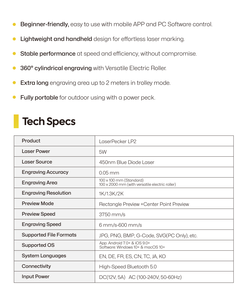 Máquina Láser Portátil y Manual <span class=keywords><strong>LaserPecker</strong></span> <span class=keywords><strong>2</strong></span>, Grabador Láser de Alta Precisión para Acero Inoxidable - Product Image 3