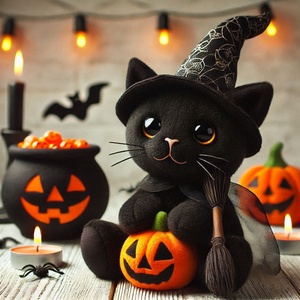 Cartone animato Halloween bambola <span class=keywords><strong>di</strong></span> gatto nero peluche Meow stella bambola <span class=keywords><strong>di</strong></span> stoffa per bambini regalo <span class=keywords><strong>di</strong></span> Halloween - Product Image 2
