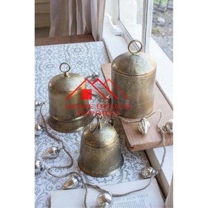 Juego de 3 campanas de vaca de armonía gigante Vintage hecho a mano rústico campana de Navidad hogar decorativo regalo de Navidad superventas - Product Image 1
