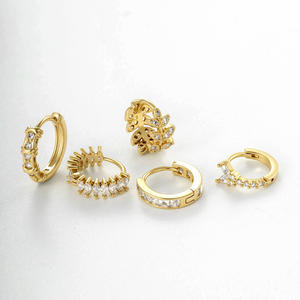 Серьги-кольца YULING Fashion Hoop, роскошные ювелирные изделия, позолоченная нержавеющая сталь, женские серьги, оптом - Product Image 1