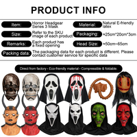 Topeng Wajah Hantu Horor Multi Gaya Lateks Setan Menyeramkan untuk Rumah Hantu Ruang Pelarian Properti Halloween Pesta Topeng Kustom